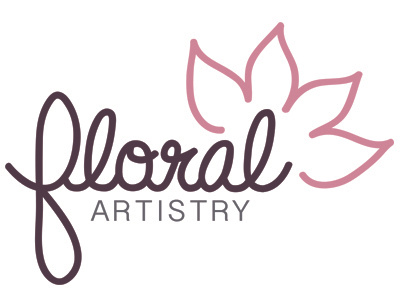 Lil Floral Logo brand branding curly design flower girly handtype illustrator logo pink purple typography