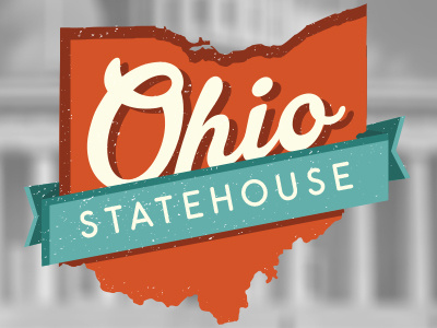 Ohio Statehouse banner blue design graphic koehler lauryn ohio red state statehouse type white