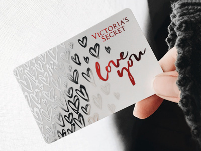 Victoria's Secret Valentine's Day Gift Card card day design foilstamp gift love shine valentines vday you