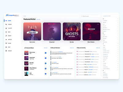 Unsigned Band Web - Music showcase portal redesign