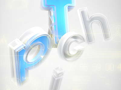 Pitch 3d digital illustration letters pitch typography