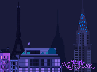 Paris - NewYork animation brooklyn chrysler city eiffel empire state flat manhattan newyork nord nyc paris