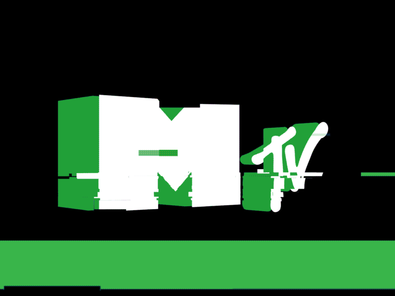 M tv 2d animation design flat gif illustration logo motion shape typography