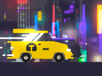 Times Square 2d aftereffects animation building flat manhattan motion newyork nyc square taxi times
