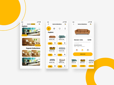 Furniture Shop Mobile App UI Concept 2019 adobe xd adobexd branding colorful design ecommerce figma flat furniture minimal online shop shopping app simplistic trending ui ui design ux