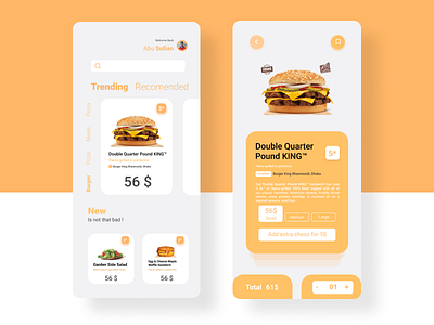 Food Delivery App UI Concept Dark Mode (UI Practice 06)