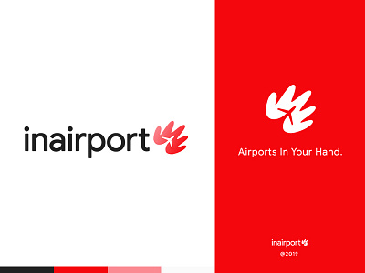 Airport App Logo Concept airport drawing hand icon logo red