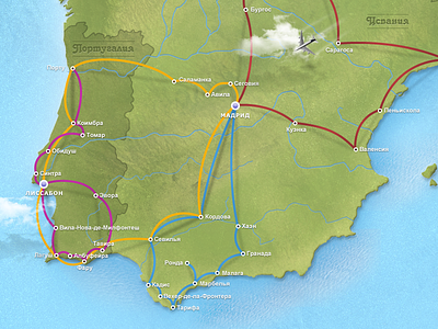 Routes of Spain and Portugal