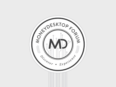 MoneyDesktop Forum badge finance fintech logo moneydesktop pfm technology