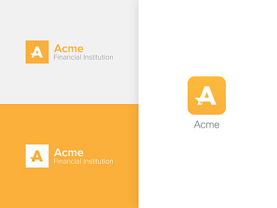 Acme Brand a app icon bank brand credit union finances financial icon letter a logo money pfm