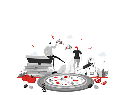 Pizza Day! charachter design graphic design graphic art illustration vector