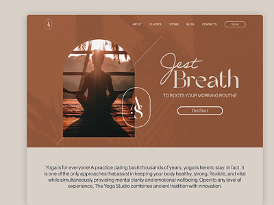 Yoga Studio Landing Page Design 🧘‍♂️ design illustrator logo ui ux web website