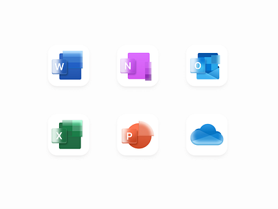 Glass Morphism Icon Design of Microsoft Office