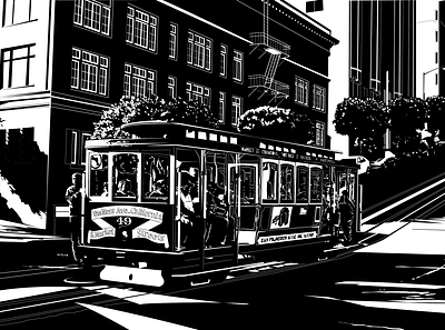 SF Street Car illustration vector