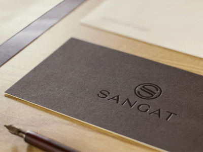 Photo of Stationery | Sangat | Wellness Centre and Spa brand business card envelope invitation letterhead logo design print design sangat spa stamp stationery wellness