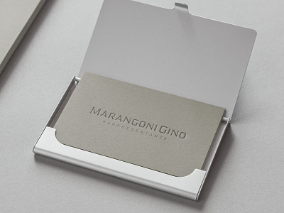 Marangoni Gino Business Card brand business cards copper hot foil elegant favini burano paper logo design minimal print design sober stationery