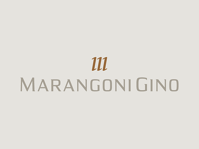 Logo Marangoni Gino brand copper hot foil custom typeface elegant lettering logo design m monogram minimal sober