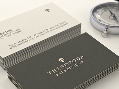 Theropoda - Business Cards branding business cars dinosaur expedition fossil lettering logo logotype museum theropoda typography