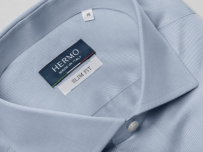 HERMO Shirt Manufacture / Rebrand / Shirt, Label branding fashion lettering logo logotype packaging rebrand shirt stationery