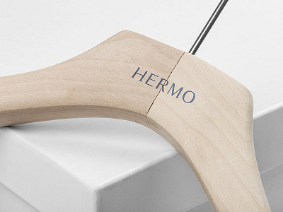 HERMO Shirt Manufacture / Rebrand / Wood Hanger branding fashion lettering logo logotype packaging rebrand shirt stationery