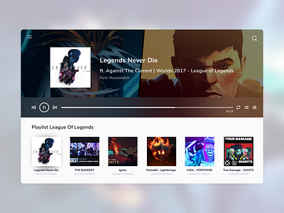 Music Player — DailyUI Design Challenge 9/∞ dailyui figma league of legends music player ui