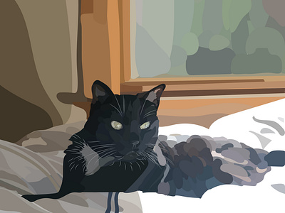lucky cat design flat illustration kitten minimal vector