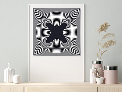 ABSTRACT FORMS, Geometric Wall Art, Black White Print instant download