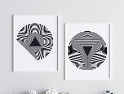 Illusion Print Art, Geometric Wall Print,, Interior Prints Wall, abstract elements abstract geometric shape geometric shapes gradient shapes