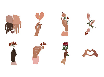 Hand and Heart illustration hand hands heart love modern