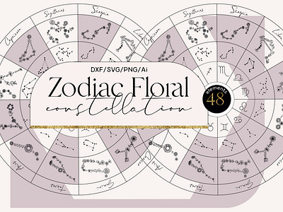 Zodiac floral constellation
