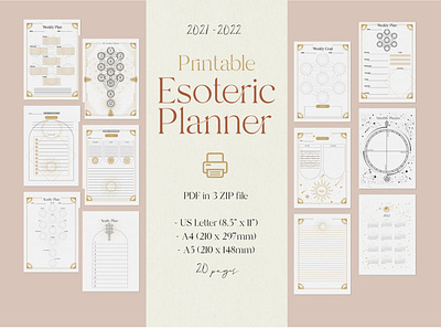 Printable Esoteric planner mystic planner template