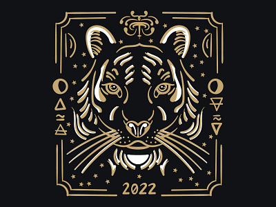 Tiger. Symbol of the year 2022 tiger face