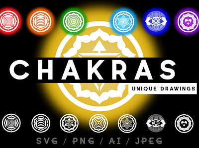Chakras. Unique drawing astrology chakra crown design design symbolic esoteric geometric shapes geometry sacred yoga