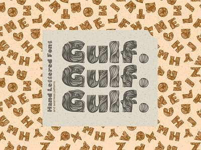 Gulf. HandLettered Font and seamless