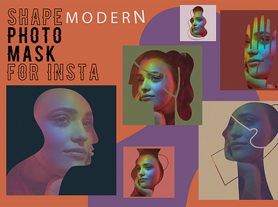 Modern shape photo mask for insta art branding frame instagram instagram post mask mockup modern modern forms photo mask shape social media