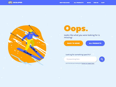 404 Page for a Ski Shop