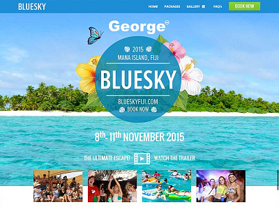 BlueSky 2015 Branding event fiji island logo party travel tropical website