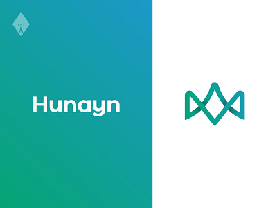 Hunayn Logo branding business corporate crown design gradient graphic design icon logo logomark minimalism modern monogram simple technology typography valley wordmark