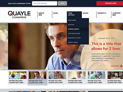 Quayle for Congress design website