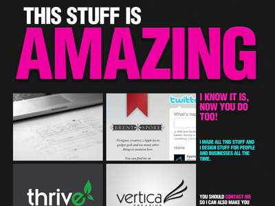 This Stuff is Amazing (dot com) dribbble portfolio site