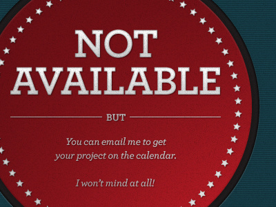 Not Available available badge not red status website