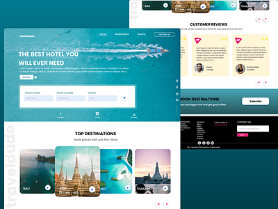 Hotel Booking Landing Page design ui web xd