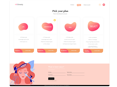 Pricing Page Concept for a Beauty Website beauty brand branding graphic design logo makeup pricing page ui website design