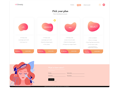 Pricing Page Concept for a Beauty Website