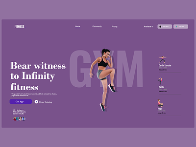 Fitness Site Webpage app design fitness illustration ui web xd