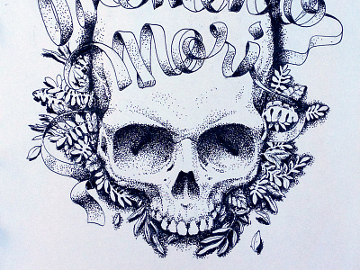 Memento Mori bird illustration memento mori pen sketch skull type