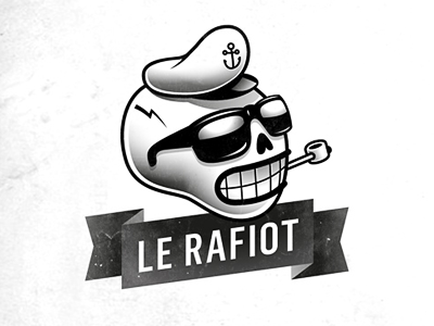 Le Rafiot illustration logo ribbon skull