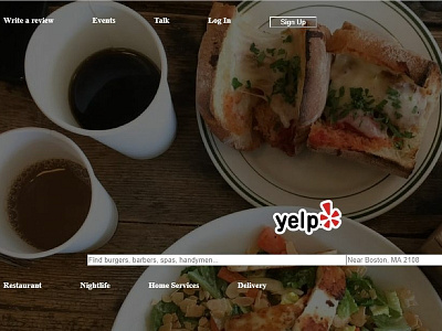 Yelp Mock design ui ux web web designer web developer web development website wed design