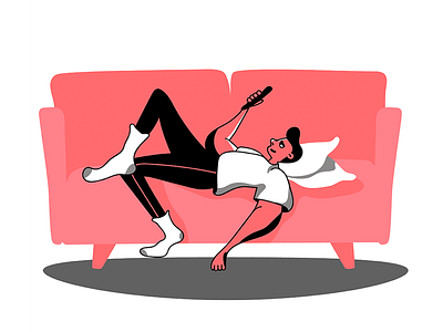 Surfing internet on sofa character character art character concept character design chilling lying on the sofa man phone phone addiction sofa