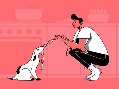 Fight for food breakfast character art character concept character design cooking dinner dog fighting for food food fighting friends kitchen man and dog